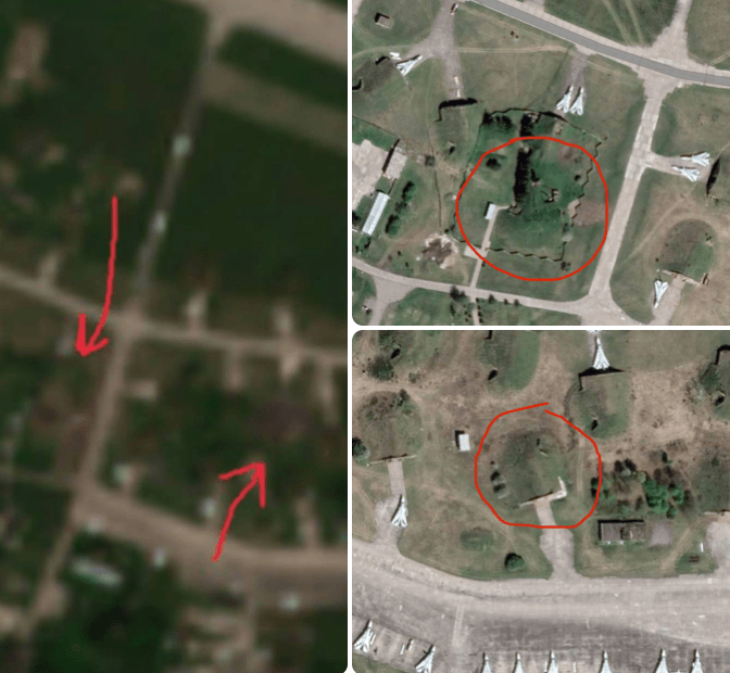 Заявленное поражение двух железобетонных укрытий на аэродроме в Староконстантинове