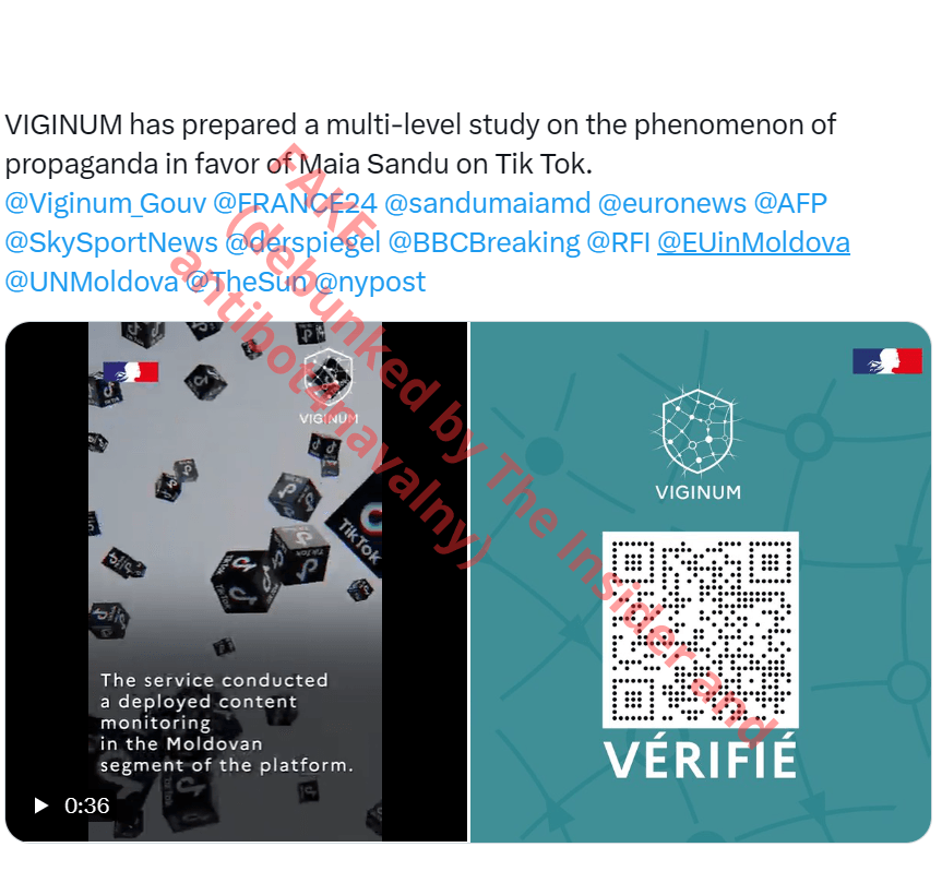 Один из твитов «Матрёшки» с фейковым видео