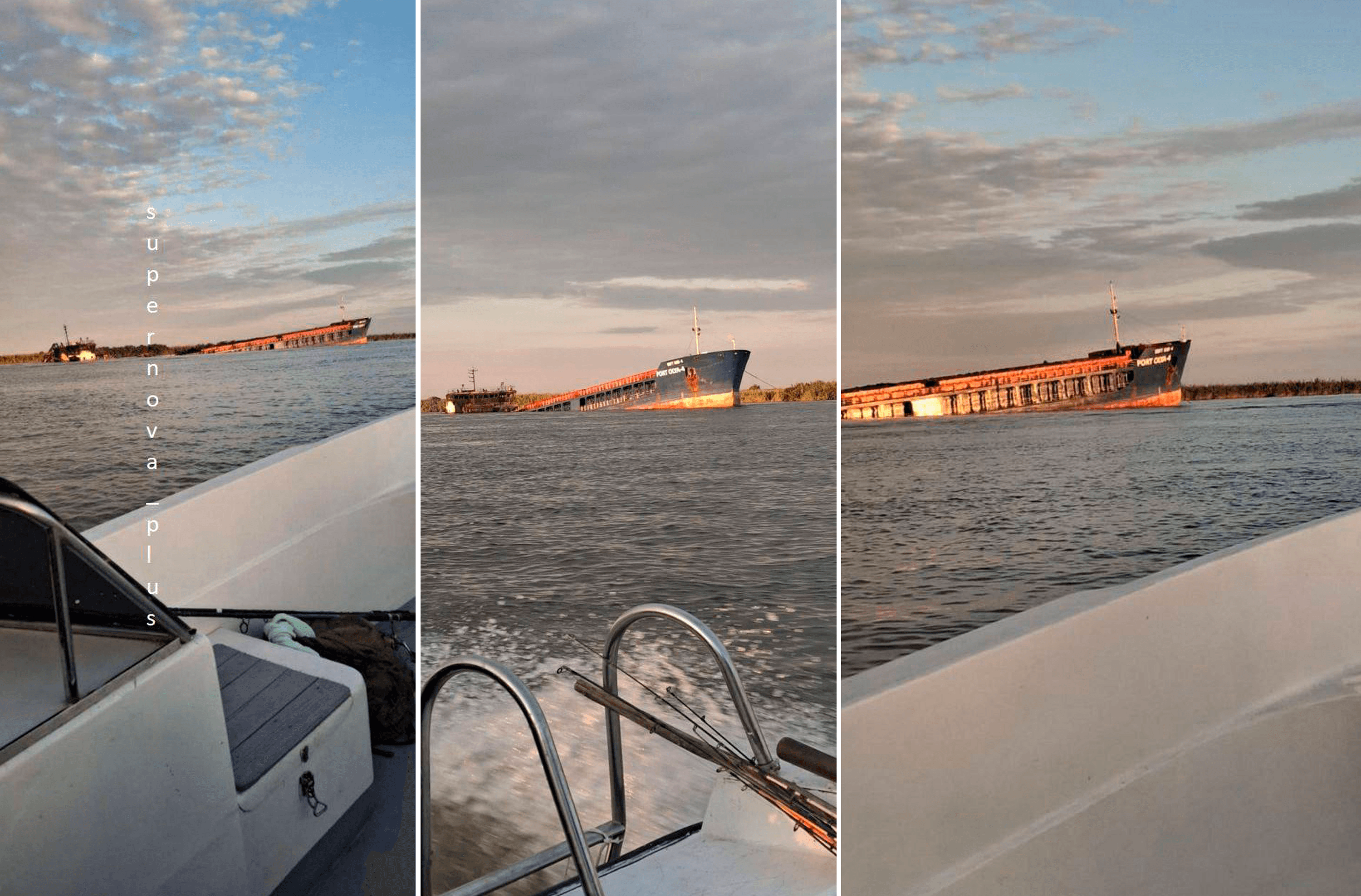 Последствия удара по сухогрузу «Порт Оля-4»  в Астраханской области