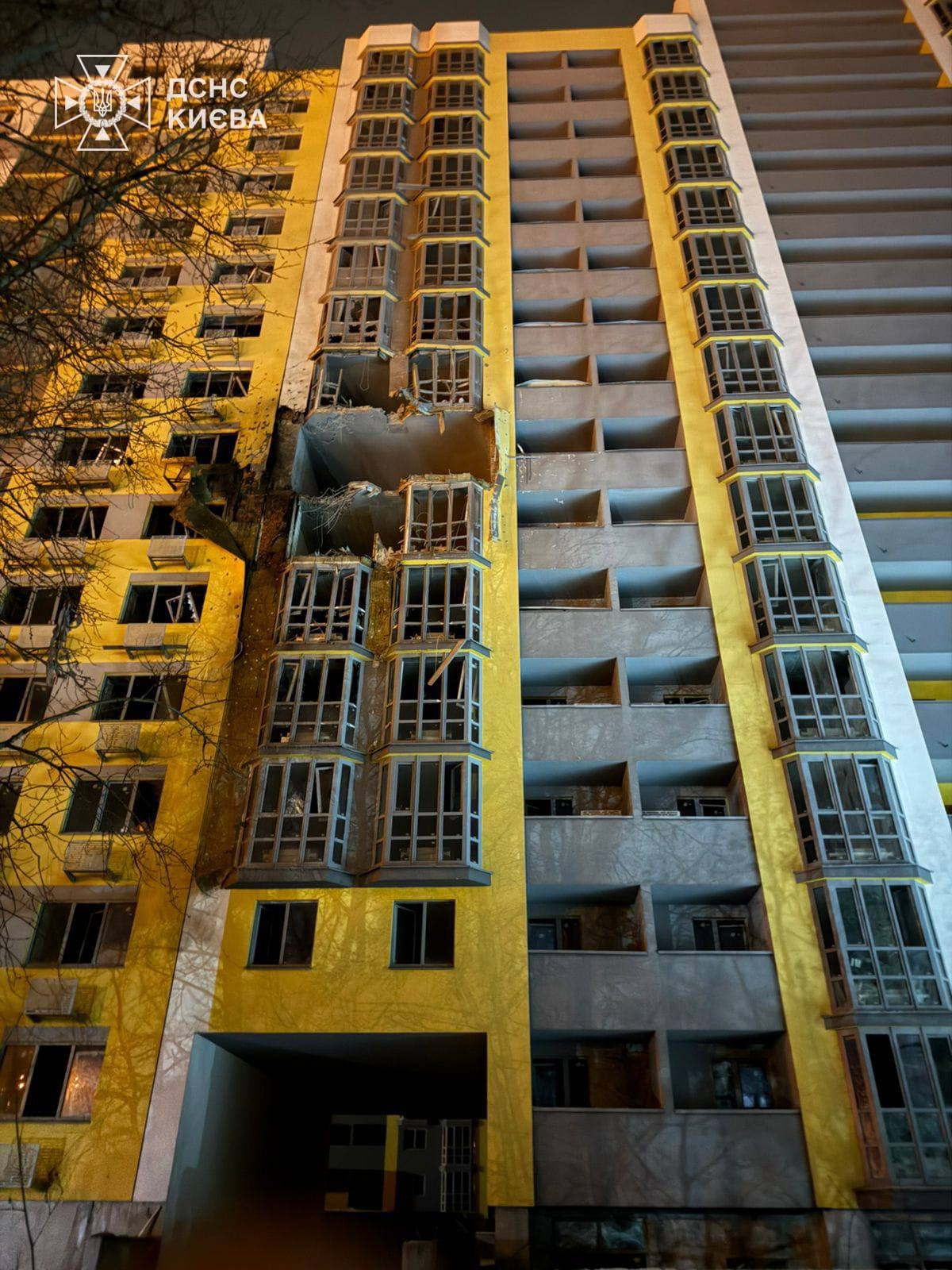 Последствия российского налета на Киев в ночь на 24 января 2026 года