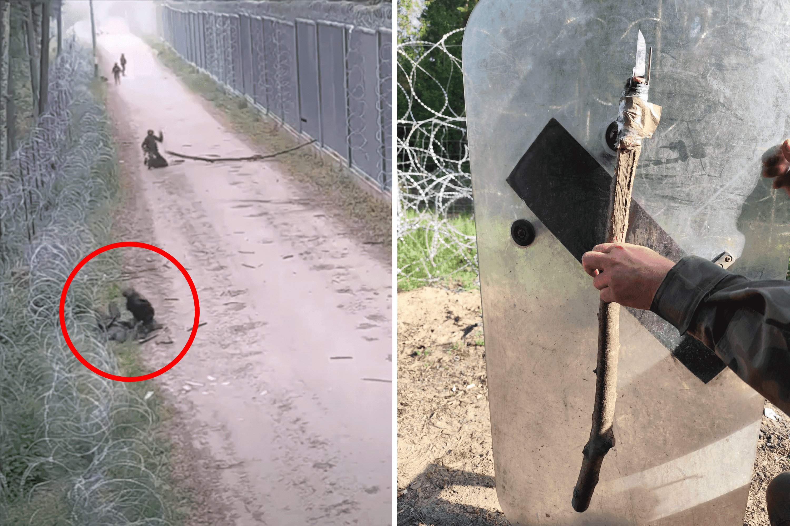 На границе с Беларусью ранены трое польских пограничников. Мигранты кидают в офицеров палки с ножами и бьют битыми бутылками