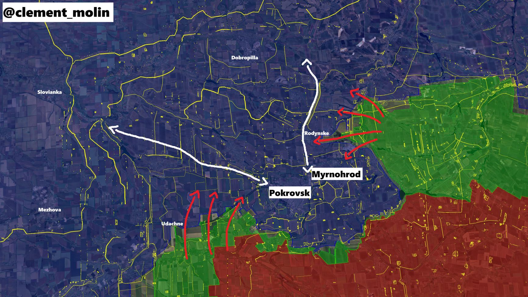 Ситуация на покровском направлении по версии аналитика под ником Clément Molin