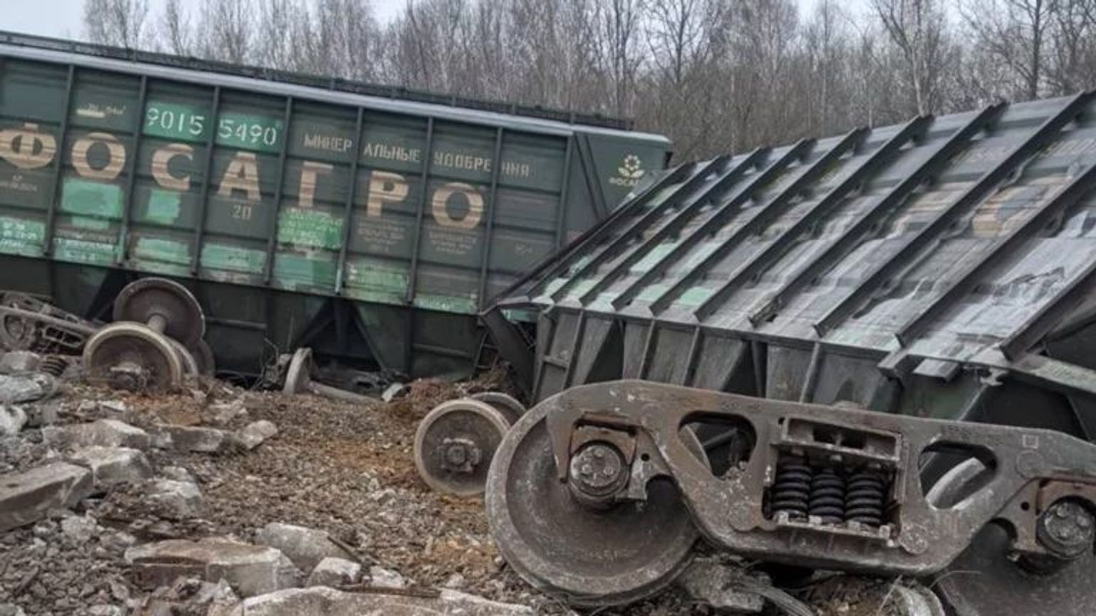 Aftermath of the railway explosion in the Ryazan Region.