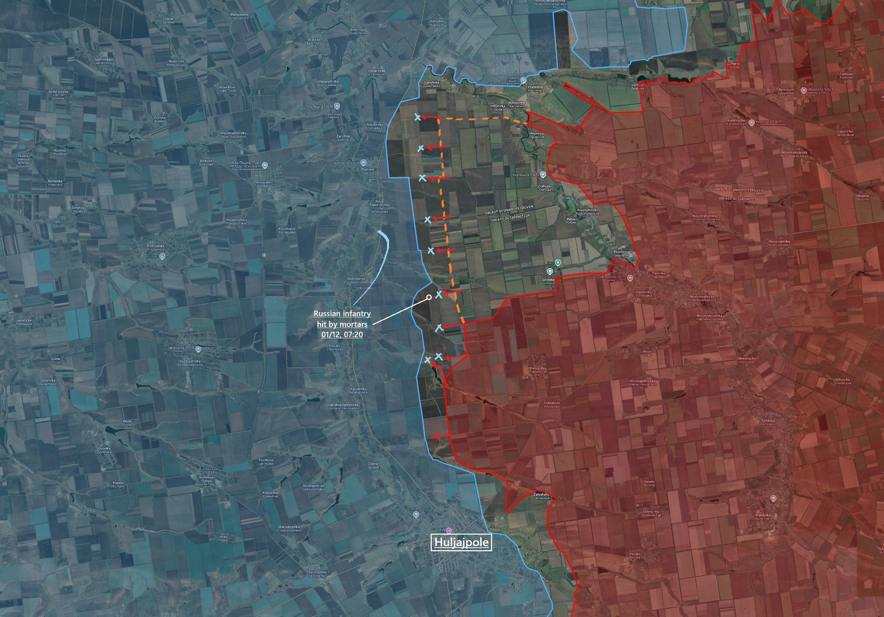 Ситуация в районе Гуляйполя по версии исследователя под ником Playfra