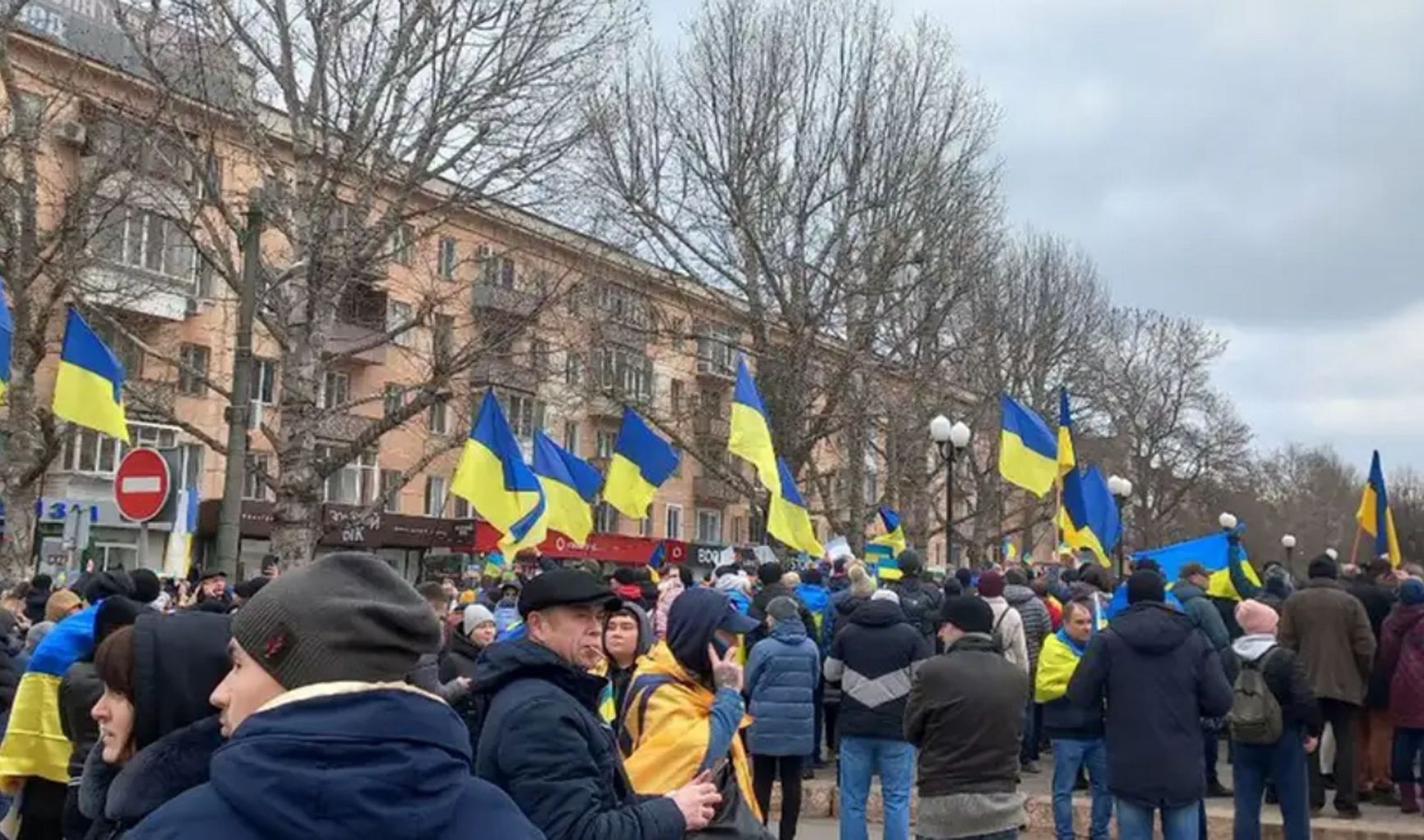 Protest rally against the occupation of Kherson and Russian aggression, Mar. 5, 2022