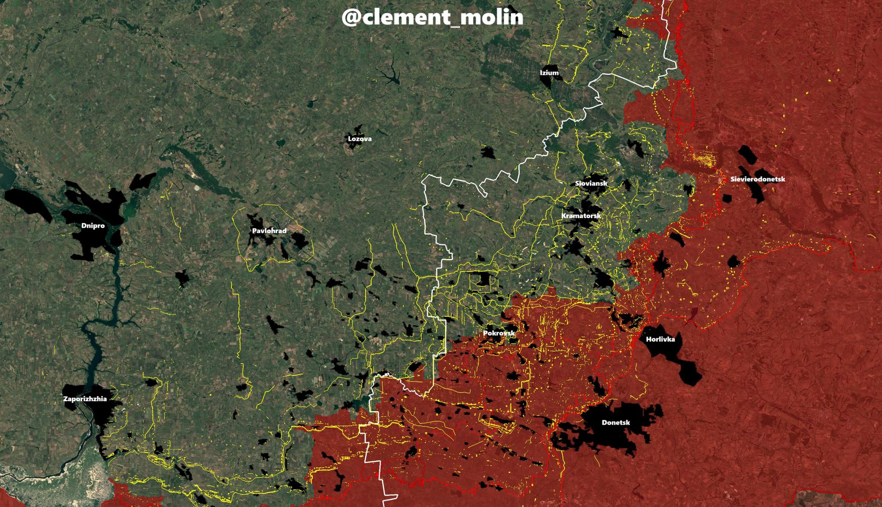 Размещение оборонительных сооружений на Донбассе