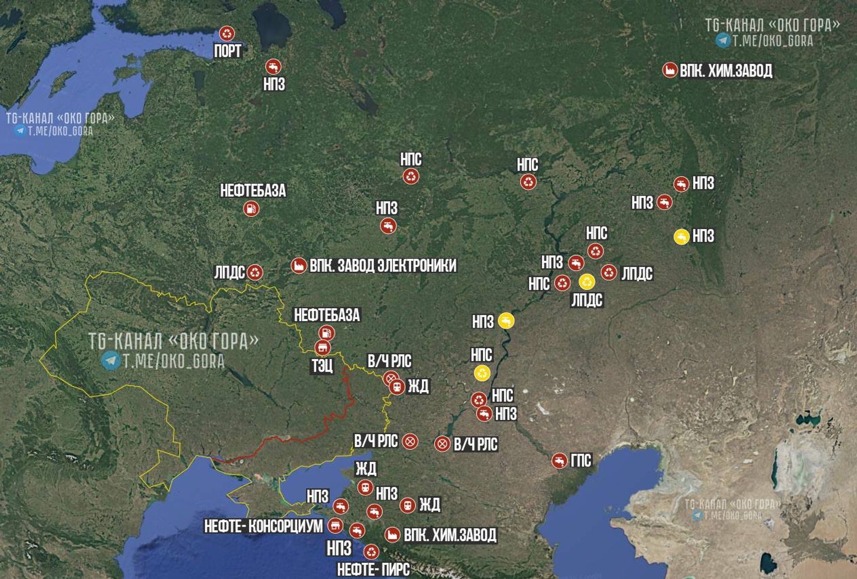Пораженные в сентябре 2025 года объекты на территории России