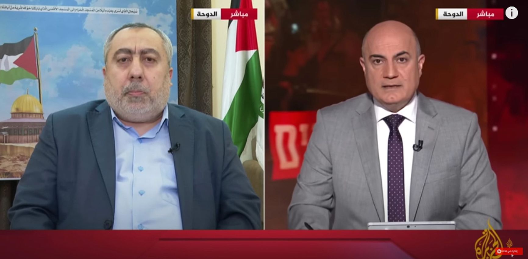 Taher al-Nunu, an advisor to the head of Hamas’s political bureau, delivers the first comment from the militant organization after the Israeli strike