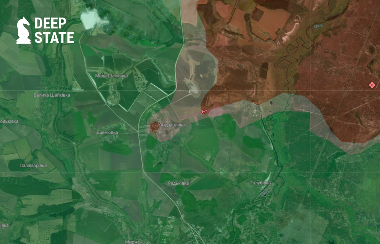 Ситуация к северу от Купянска по версии DeepState