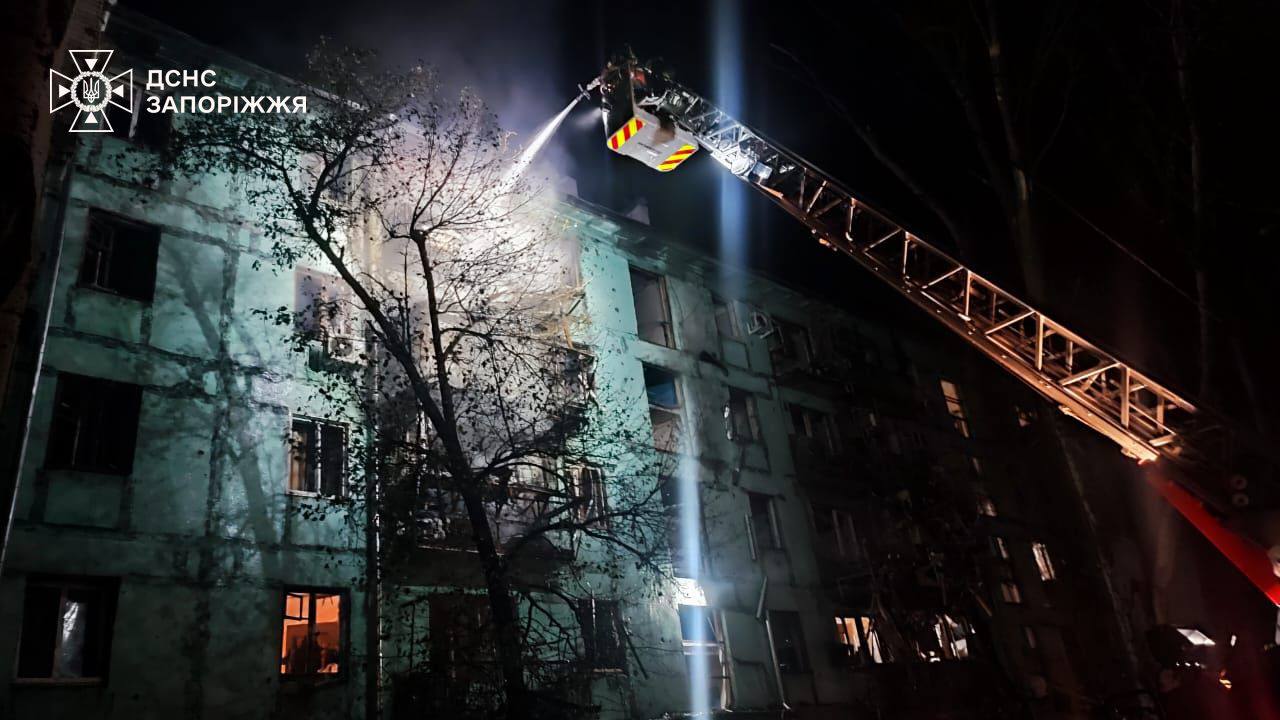 Последствия атаки на Запорожье в ночь на 22 октября 2025 года