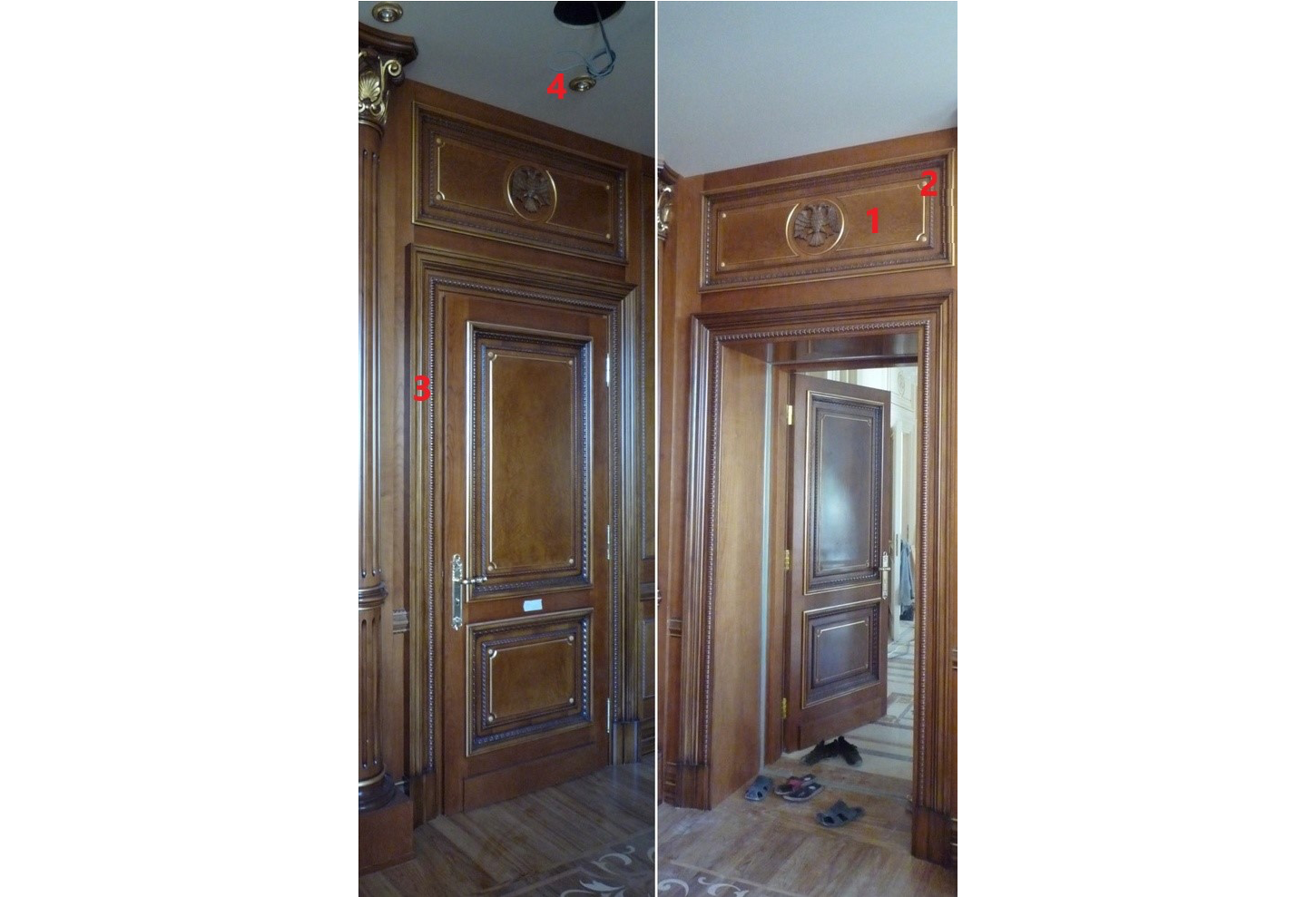 Илл. 9. Рельефные орлы и филёнчатая дверь