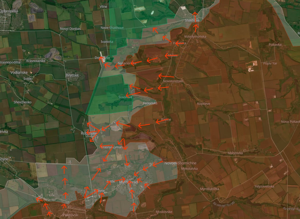 Российские атаки на покровском направления в конце декабря 2025 года