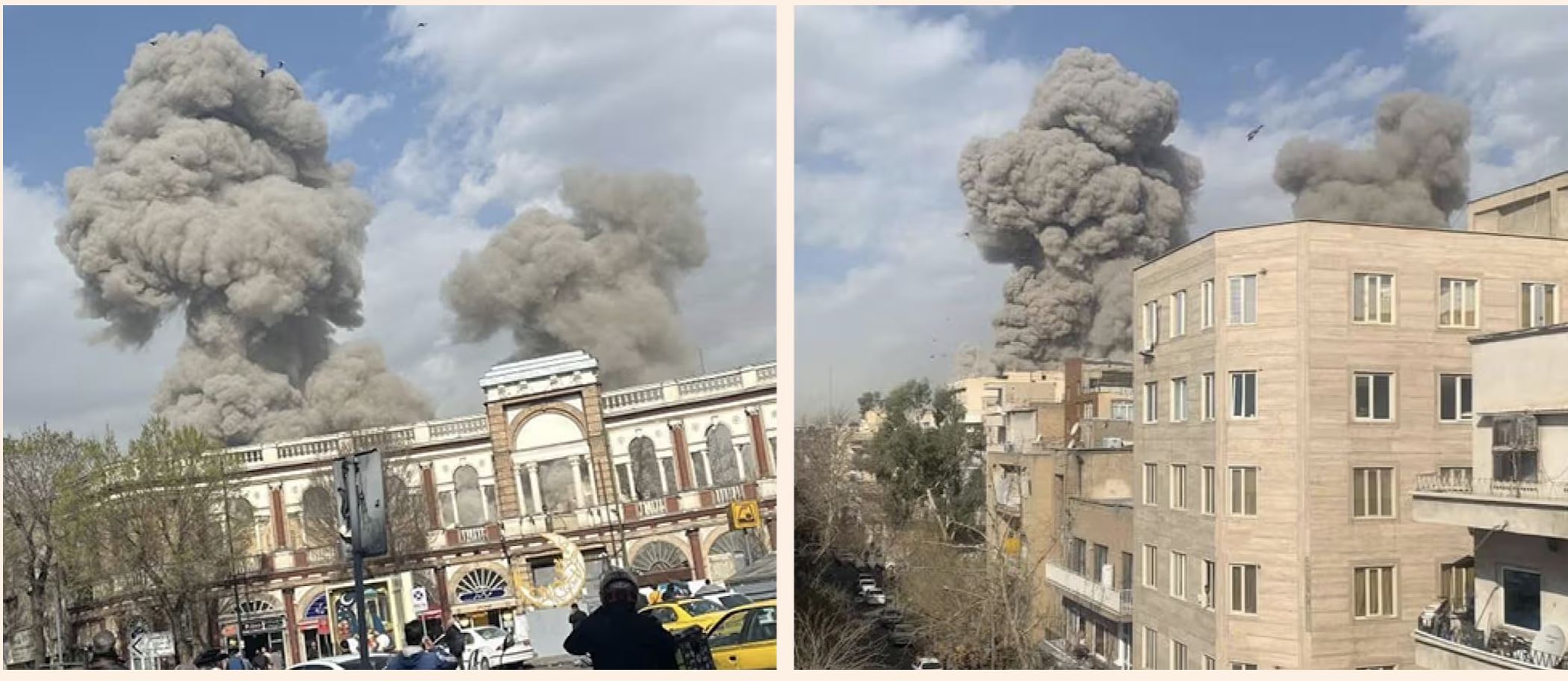 Тегеран, клубы дыма со стороны резиденции Хаменеи